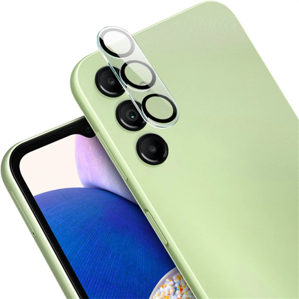 IMAK Tempered Glass Camera Lens Protector For Samsung Galaxy A14 5G  /  4G  /  A34 5G  /  M34 5G  /  F15 5G  /  M15 5G Acrylic Lens Cap (Black Circle Design) - 5