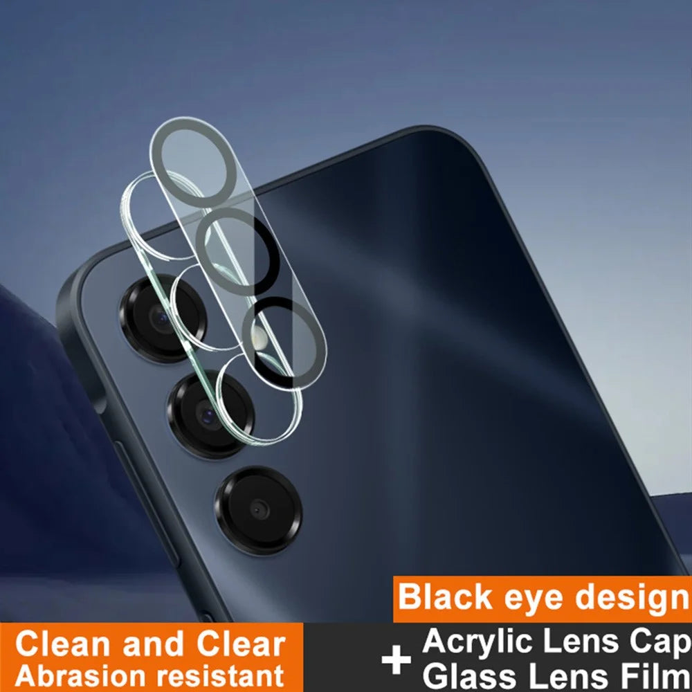 IMAK For Samsung Galaxy A16 4G / 5G Tempered Glass Camera Lens Protector + Acrylic Lens Cap (Black Circle Design) - 2