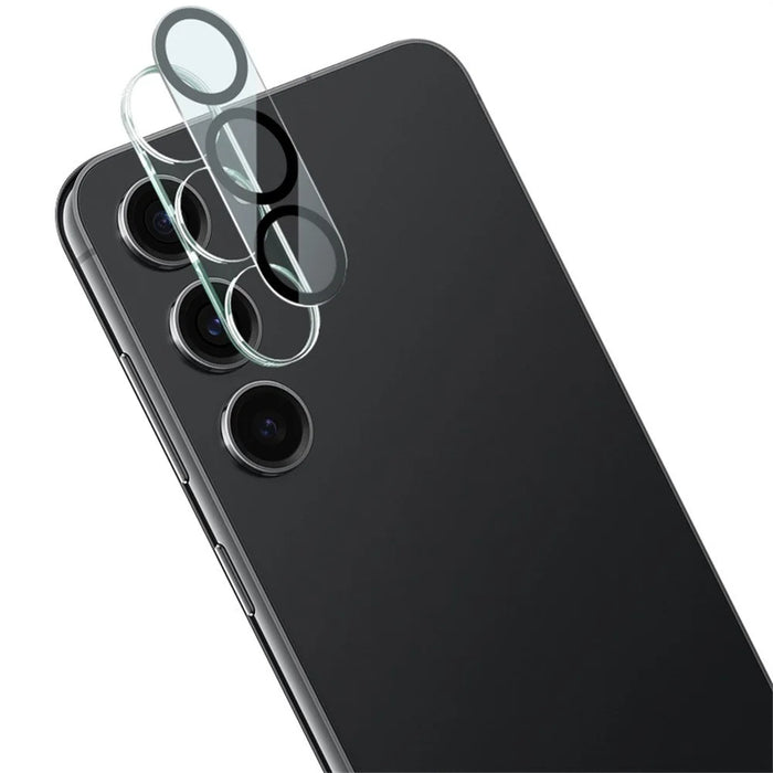 IMAK For Samsung Galaxy S23+ Tempered Glass Camera Lens Protector + Acrylic Lens Cap (Black Circle Design) - 1