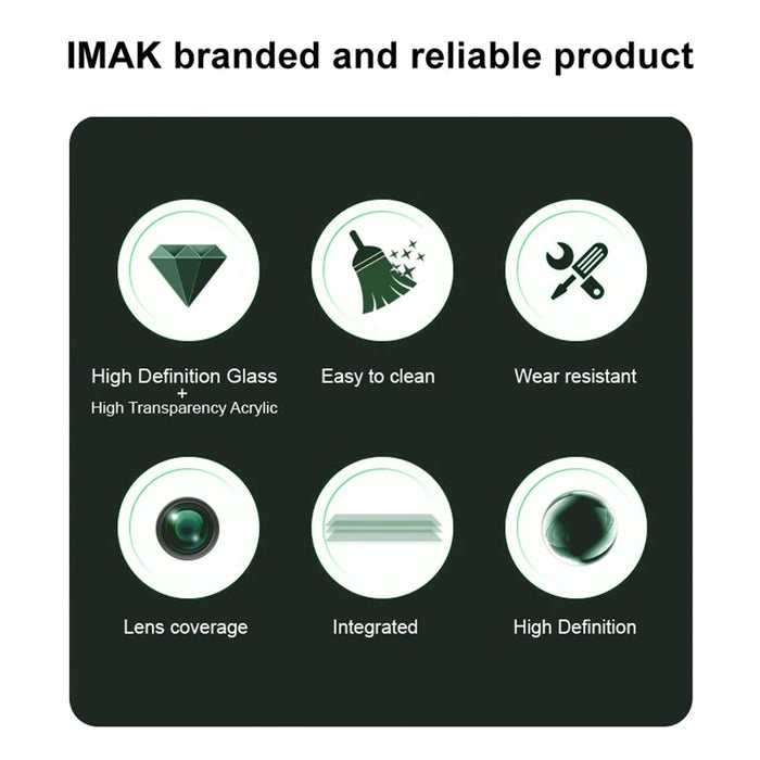 IMAK For Samsung Galaxy S23 FE Tempered Glass Camera Lens Protector + Acrylic Lens Cap (Black Circle Design) - 4