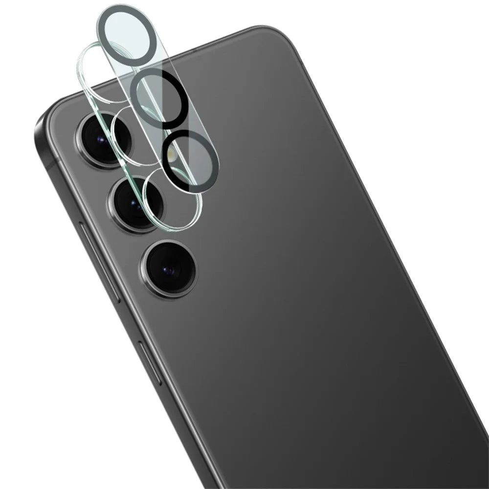 IMAK For Samsung Galaxy S24+ Tempered Glass Camera Lens Protector + Acrylic Lens Cap (Black Circle Design) - 1