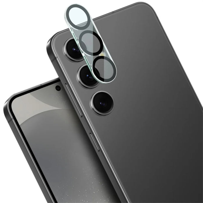 IMAK For Samsung Galaxy S24+ Tempered Glass Camera Lens Protector + Acrylic Lens Cap (Black Circle Design) - 5