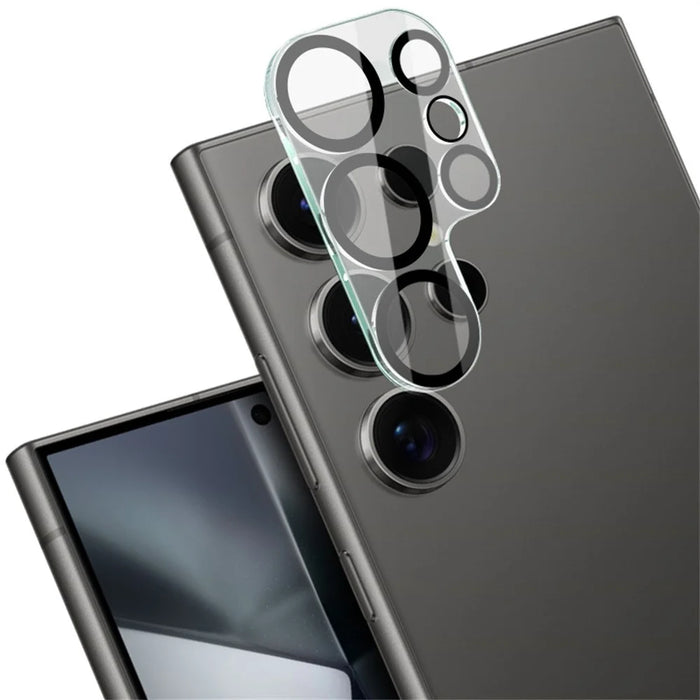 IMAK For Samsung Galaxy S24 Ultra Tempered Glass Camera Lens Protector + Acrylic Lens Cap (Black Circle Design) - 5