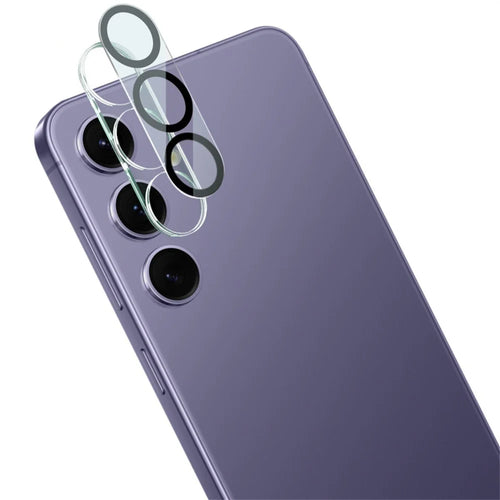 IMAK For Samsung Galaxy S25+ Tempered Glass Camera Lens Protector + Acrylic Lens Cap (Black Circle Design) - 1