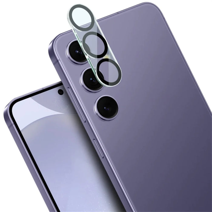 IMAK For Samsung Galaxy S25+ Tempered Glass Camera Lens Protector + Acrylic Lens Cap (Black Circle Design) - 5