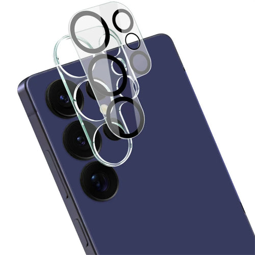 IMAK For Samsung Galaxy S25 Ultra Tempered Glass Camera Lens Protector + Acrylic Lens Cap (Black Circle Design) - 1