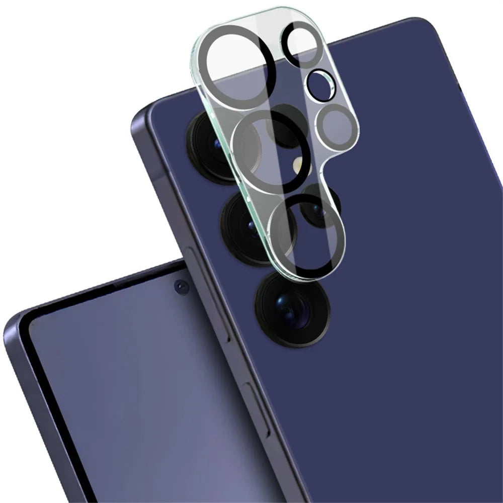 IMAK For Samsung Galaxy S25 Ultra Tempered Glass Camera Lens Protector + Acrylic Lens Cap (Black Circle Design) - 5