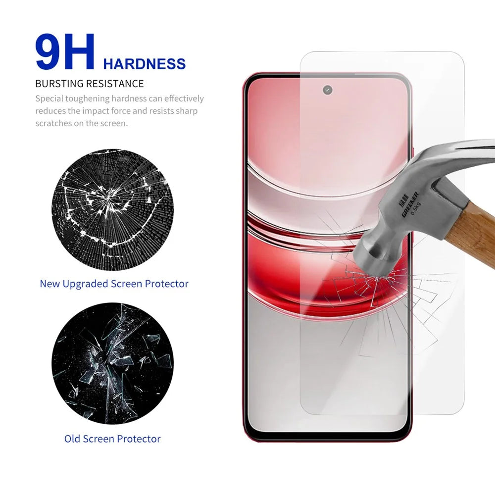 RURIHAI For Realme 14x 5G Screen Protector 0.26mm 2.5D High Aluminium Silicon Glass Film - 4