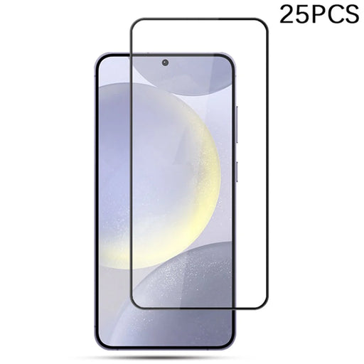MOCOLO 25Pcs For Samsung Galaxy S25 Full Screen Protector Tempered Glass Silk Printing Edge - Black - 1