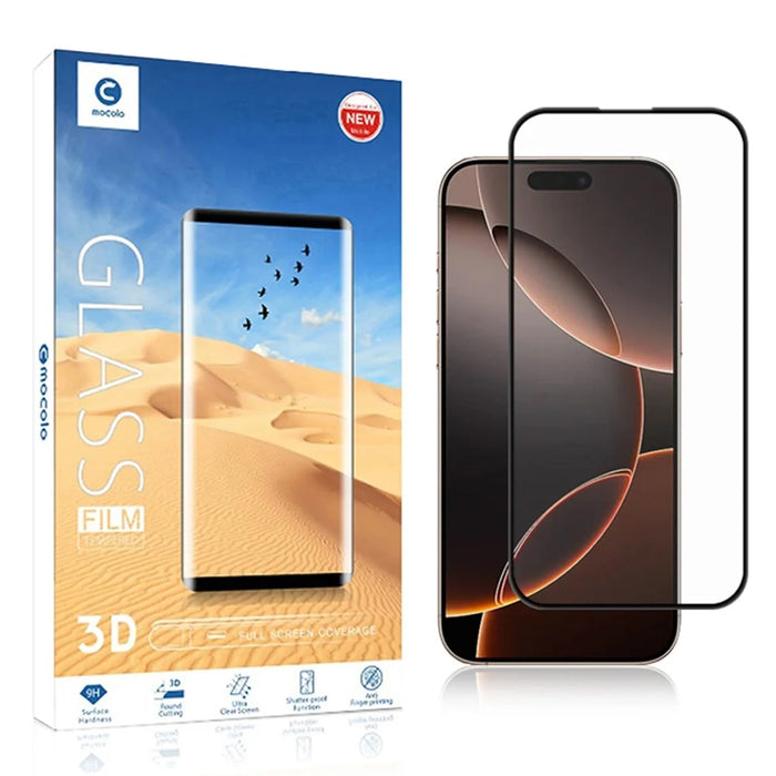MOCOLO For iPhone 16 Pro Screen Protector 3D Curved Tempered Glass HD Clear Full Glue Film - 6