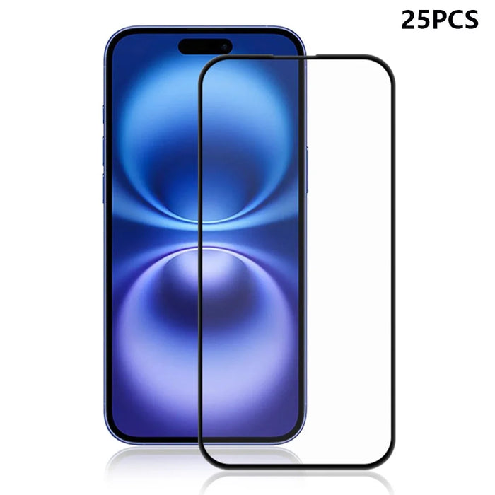 MOCOLO 25Pcs For iPhone 16 Screen Protector 3D Curved Tempered Glass Full Glue Film - 1