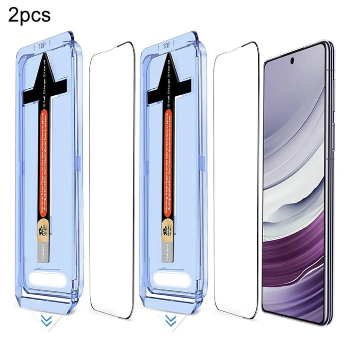 2 Sets For Samsung Galaxy S25 / S24 Tempered Glass HD Clear Screen Protector with Automatic Dust Removal Tool - 1