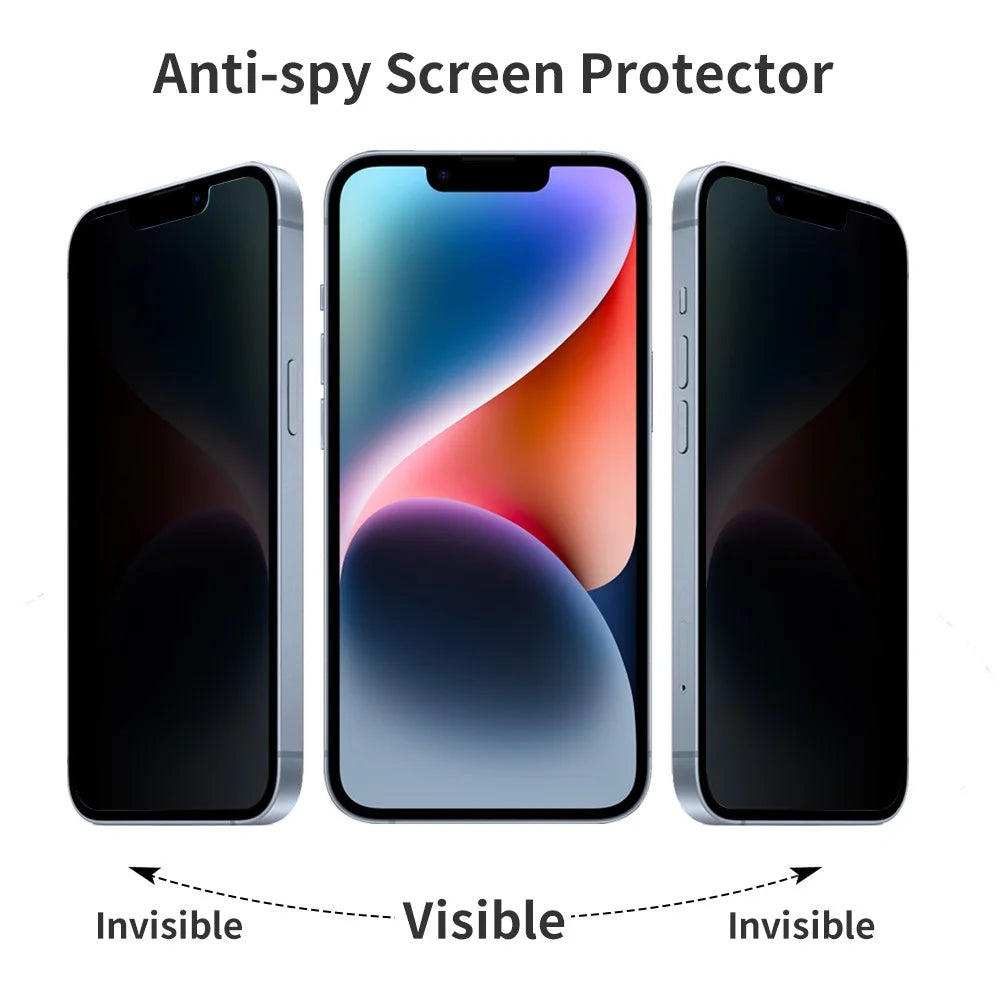 NORTHJO A+ 0.3mm Anti-spy Screen Protector for iPhone 14 Anti-explosion 28 Degree 2.5D Anti-fingerprint Tempered Glass Film - 3