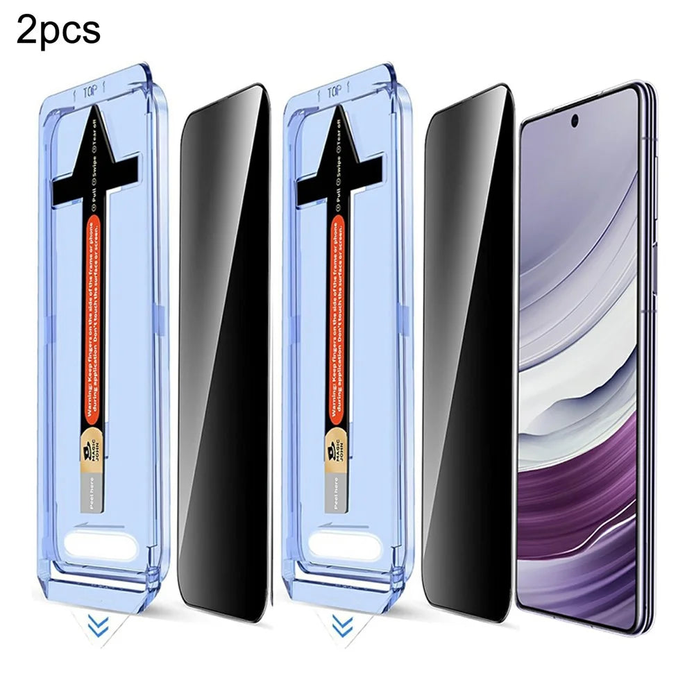 2 Sets For Samsung Galaxy S25 / S24 Anti Spy Tempered Glass Screen Protector with Automatic Dust Removal Tool - 1