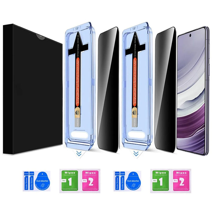 2 Sets For Samsung Galaxy S25 / S24 Anti Spy Tempered Glass Screen Protector with Automatic Dust Removal Tool - 6