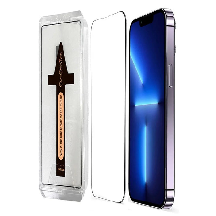For iPhone 13 Pro / 13 Tempered Glass HD Clear Screen Protector with Automatic Dust Removal Tool - 1
