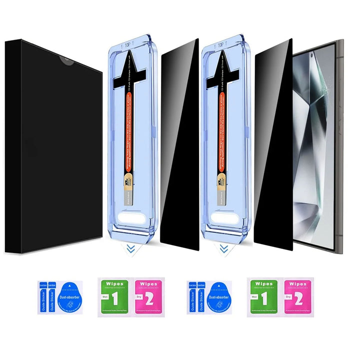 2 Sets For Samsung Galaxy S24 Ultra Anti Spy Tempered Glass Screen Protector with Automatic Dust Removal Tool - 6