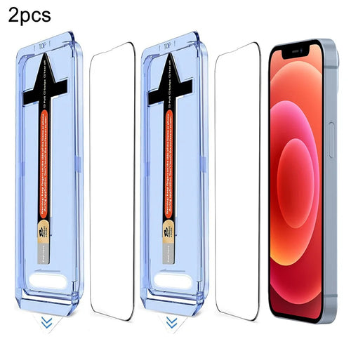 2 Sets For iPhone 12 Pro / 12 Tempered Glass HD Clear Screen Protector with Automatic Dust Removal Tool - 1