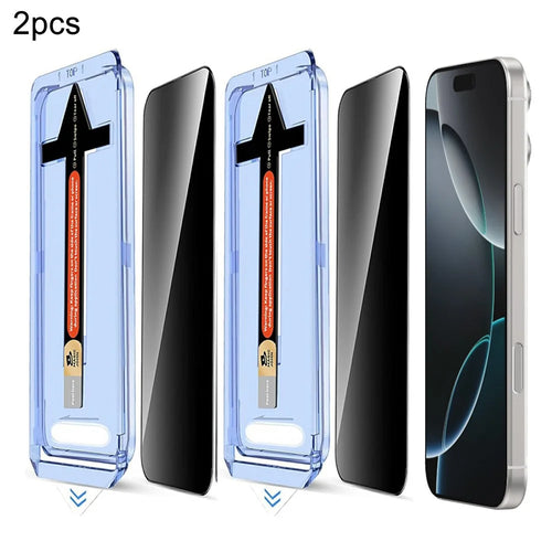 2 Sets For iPhone 16 Pro Max Anti Spy Tempered Glass Screen Protector with Automatic Dust Removal Tool - 1