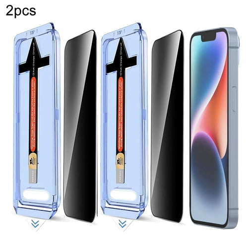 2 Sets Anti Spy Film for iPhone 14 / 13 Pro / 13 Tempered Glass Screen Protector with Automatic Dust Removal Tool - 1