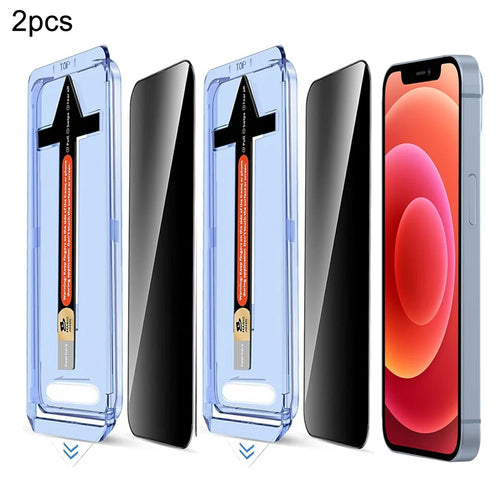 2 Sets For iPhone 12 Pro / 12 Anti Spy Tempered Glass Screen Protector with Automatic Dust Removal Tool - 1