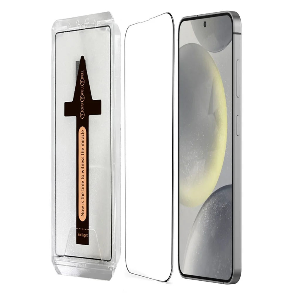 For Samsung Galaxy S24+ Tempered Glass HD Clear Screen Protector with Automatic Dust Removal Tool - 1