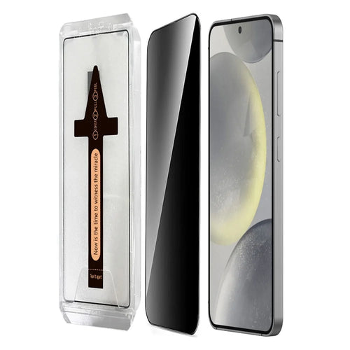 For Samsung Galaxy S24+ Anti Spy Tempered Glass Screen Protector with Automatic Dust Removal Tool - 1