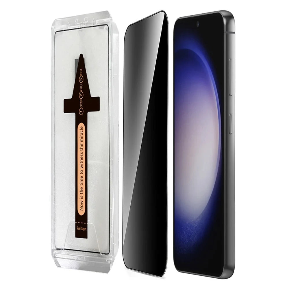 For Samsung Galaxy S23+ / S22+ 5G Anti Spy Tempered Glass Screen Protector with Automatic Dust Removal Tool - 1