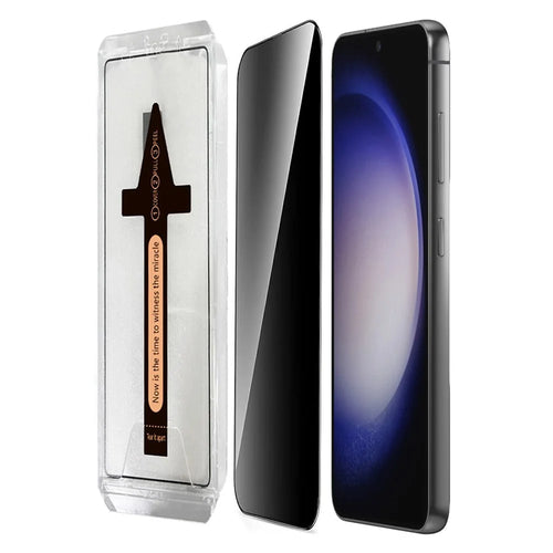 For Samsung Galaxy S23+ / S22+ 5G Anti Spy Tempered Glass Screen Protector with Automatic Dust Removal Tool - 1