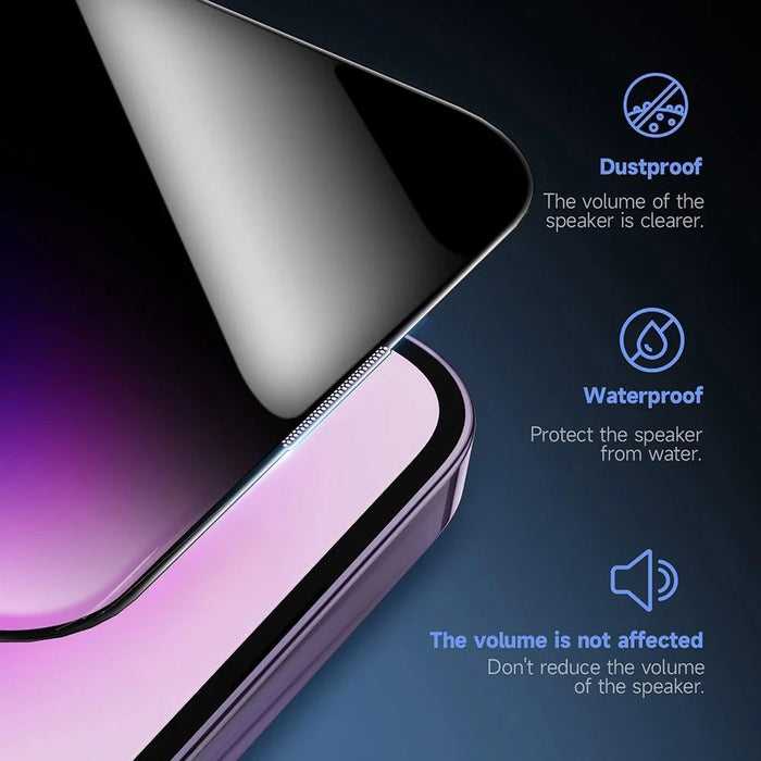 For iPhone 11 Pro Anti Spy Tempered Glass Screen Protector with Automatic Dust Removal Tool - 3