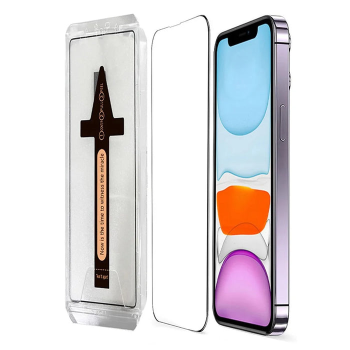 For iPhone 11 Tempered Glass HD Clear Screen Protector with Automatic Dust Removal Tool - 1