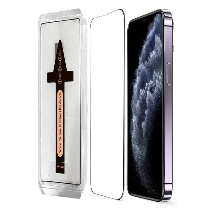 For iPhone 11 Pro Max Tempered Glass HD Clear Screen Protector with Automatic Dust Removal Tool - 1