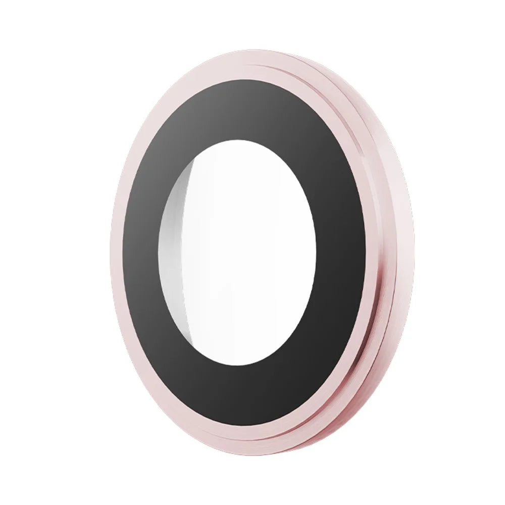 RURIHAI For iPhone 17e / 16e Camera Lens Protector Tempered Glass Metal Ring Lens Film - Pink - 3