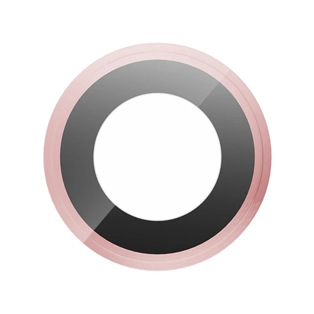 RURIHAI For iPhone 17e / 16e Camera Lens Protector Tempered Glass Metal Ring Lens Film - Pink - 4