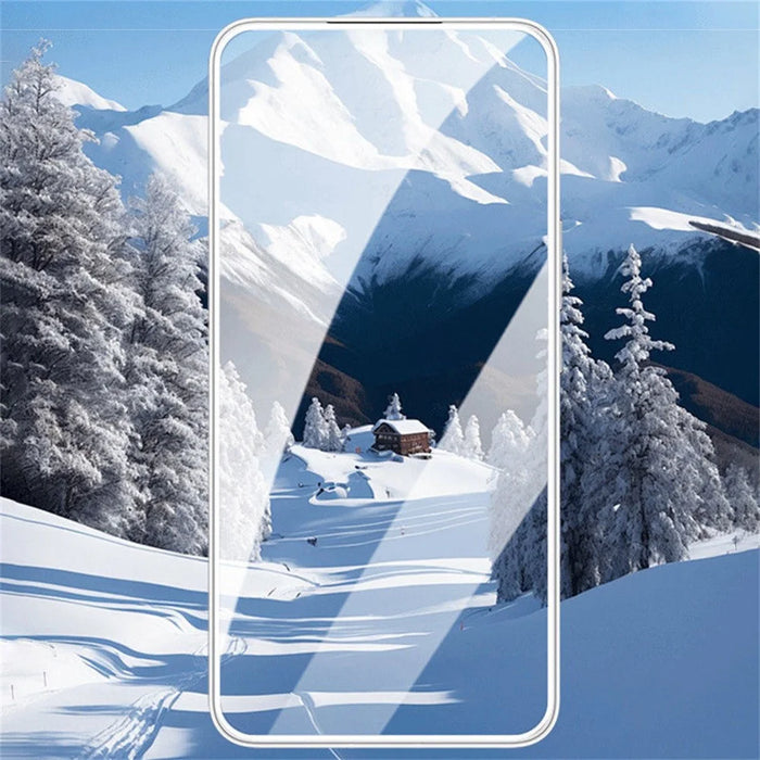 For iPhone 14 Plus / 13 Pro Max Screen Protector Full Glue Electroplated White Edge High Aluminum Silicone Glass Film - 2
