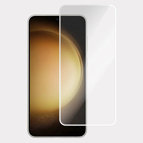 For Samsung Galaxy S23+ Screen Protector Full Glue Electroplated White Edge High Aluminum Silicone Glass Film - 1