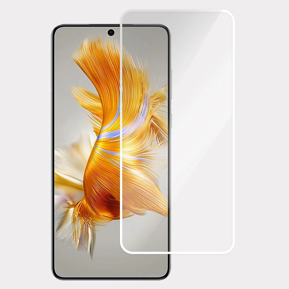 For Huawei Mate 60 / Mate 50 4G Screen Protector Full Glue Electroplated White Edge High Aluminum Silicone Glass Film - 1