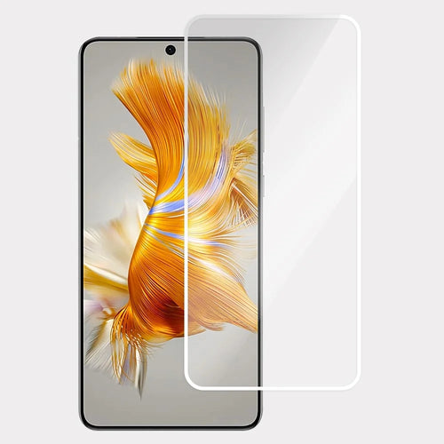 For Huawei Mate 60 / Mate 50 4G Screen Protector Full Glue Electroplated White Edge High Aluminum Silicone Glass Film - 1