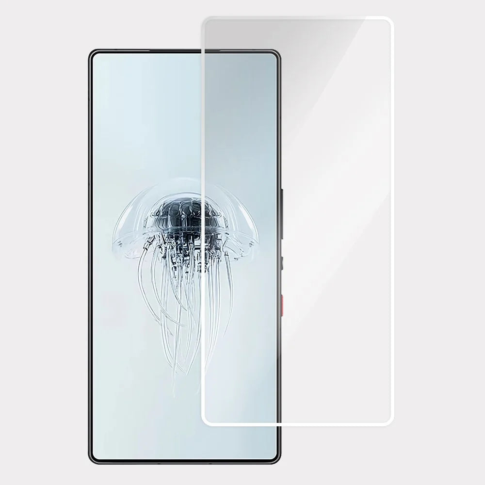 For ZTE nubia Red Magic 10 Pro 5G  /  Z70 Ultra 5G Screen Protector Full Glue Electroplated White Edge High Aluminum Silicone Glass Film - 1