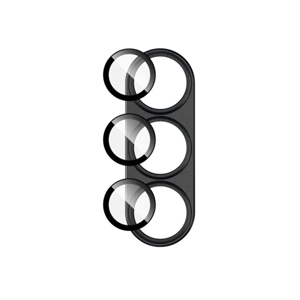 IMAK For Samsung Galaxy S25 Camera Lens Film Metal Lens Cap + Tempered Glass Lens Protector - Black - 3
