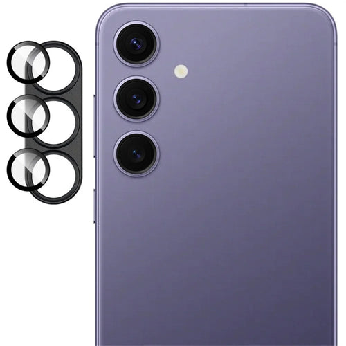IMAK For Samsung Galaxy S25+ Camera Lens Film Metal Lens Cap + Tempered Glass Lens Protector - Black - 1