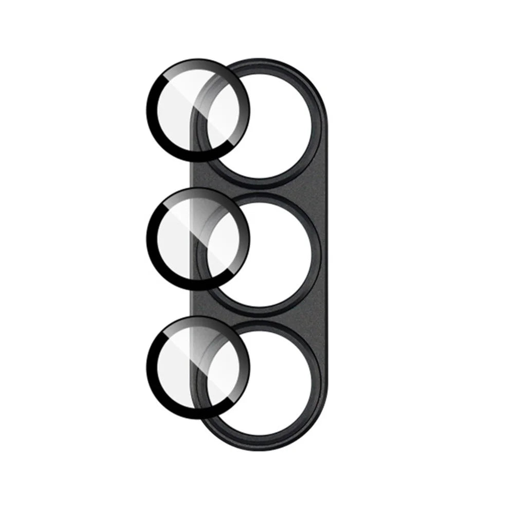 IMAK For Samsung Galaxy S25+ Camera Lens Film Metal Lens Cap + Tempered Glass Lens Protector - Black - 6