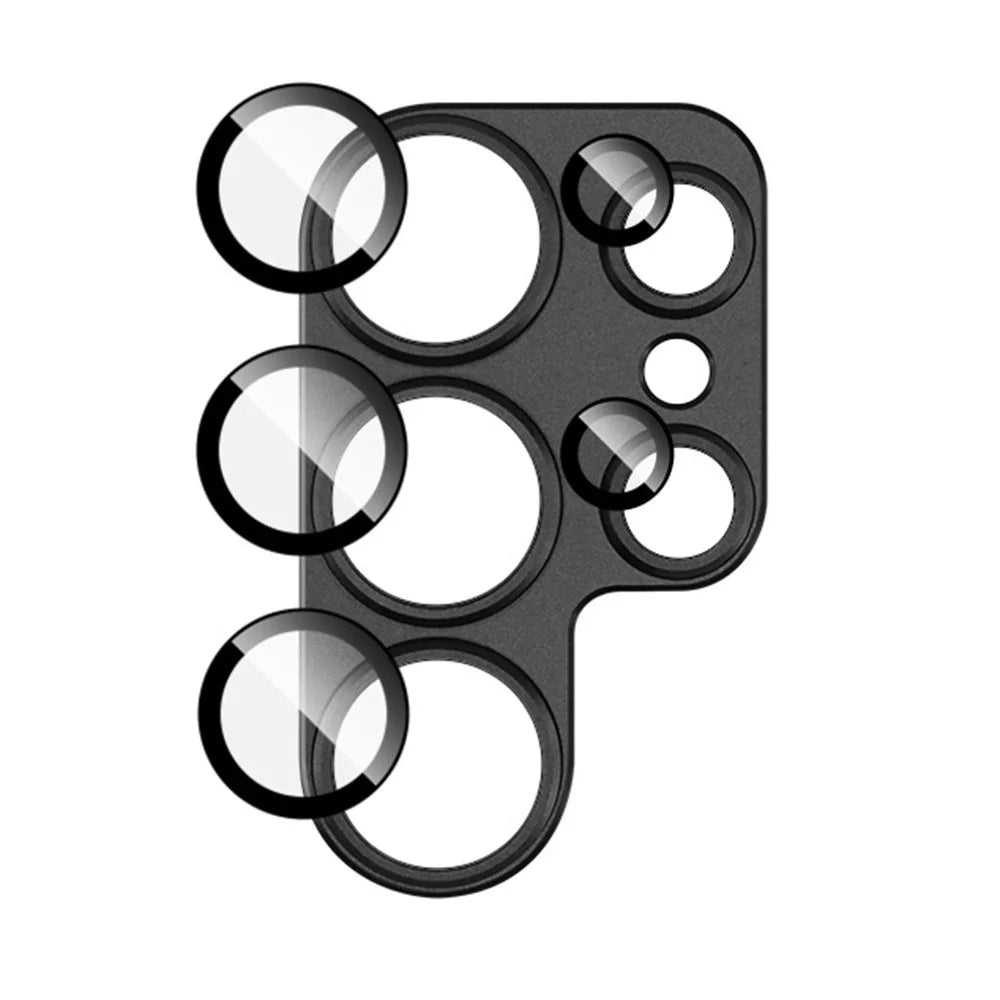 IMAK For Samsung Galaxy S25 Ultra Camera Lens Film Metal Lens Cap + Tempered Glass Lens Protector - Black - 6