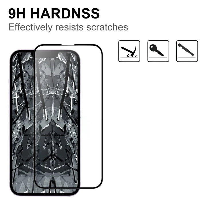 For iPhone 17e / 16e AGC Tempered Glass with Black Edge Full Glue Full Coverage Screen Protector - 3
