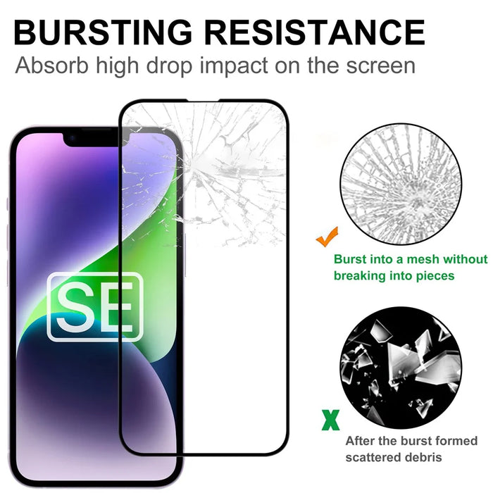 For iPhone 17e / 16e AGC Tempered Glass with Black Edge Full Glue Full Coverage Screen Protector - 4