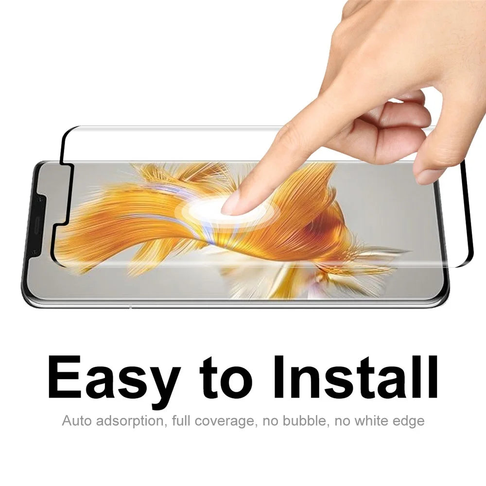 ENKAY HAT PRINCE For Huawei Mate 50 Pro 4G Tempered Glass Film 3D Curved Side Glue HD Full Screen Protector Support Fingerprint Unlock - 5