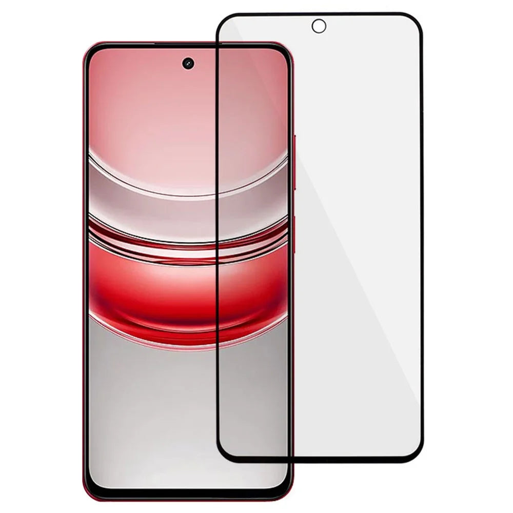 For Realme 14x 5G / C55 4G Screen Protector Black Edge Matte Anti-Fingerprint Tempered Glass Film - 1