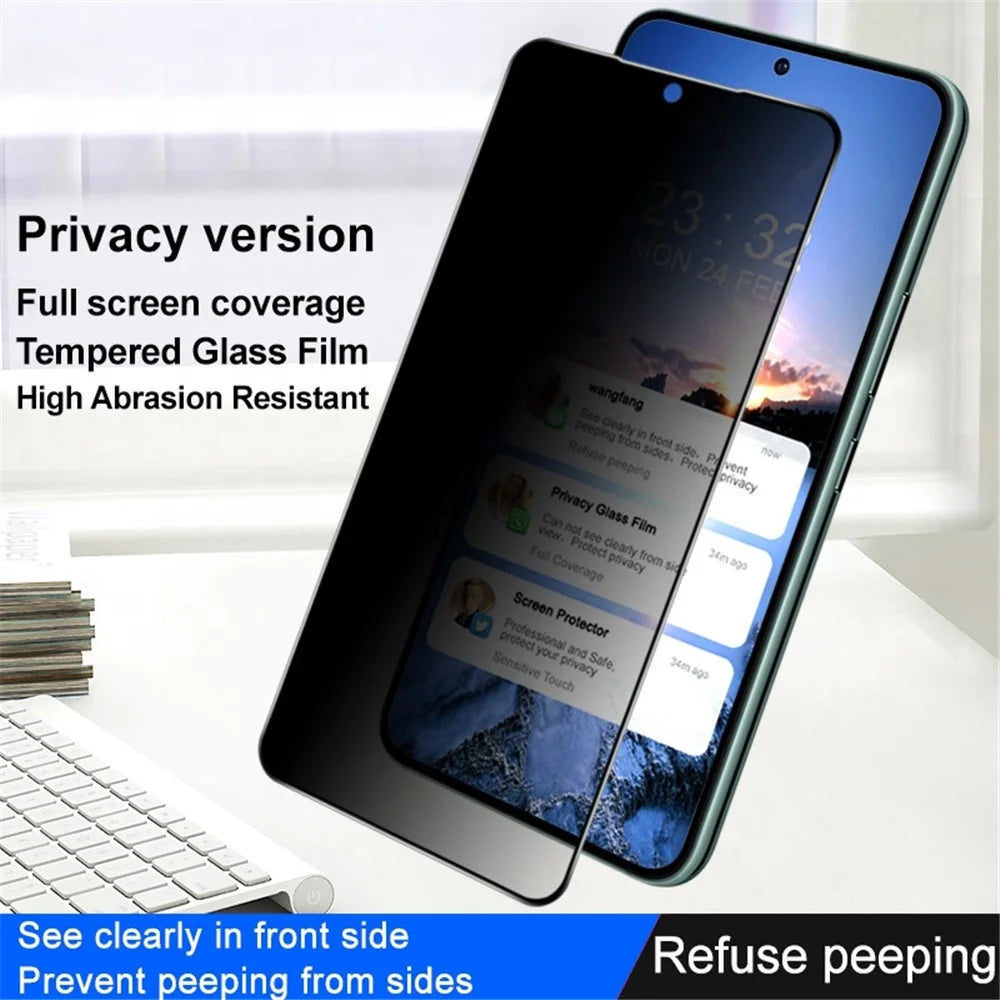 IMAK Screen Protector For Samsung Galaxy S22 5G / S23 Anti-spy Tempered Glass Film Full Glue Full Covering Sensitive Touch Screen Film - 3
