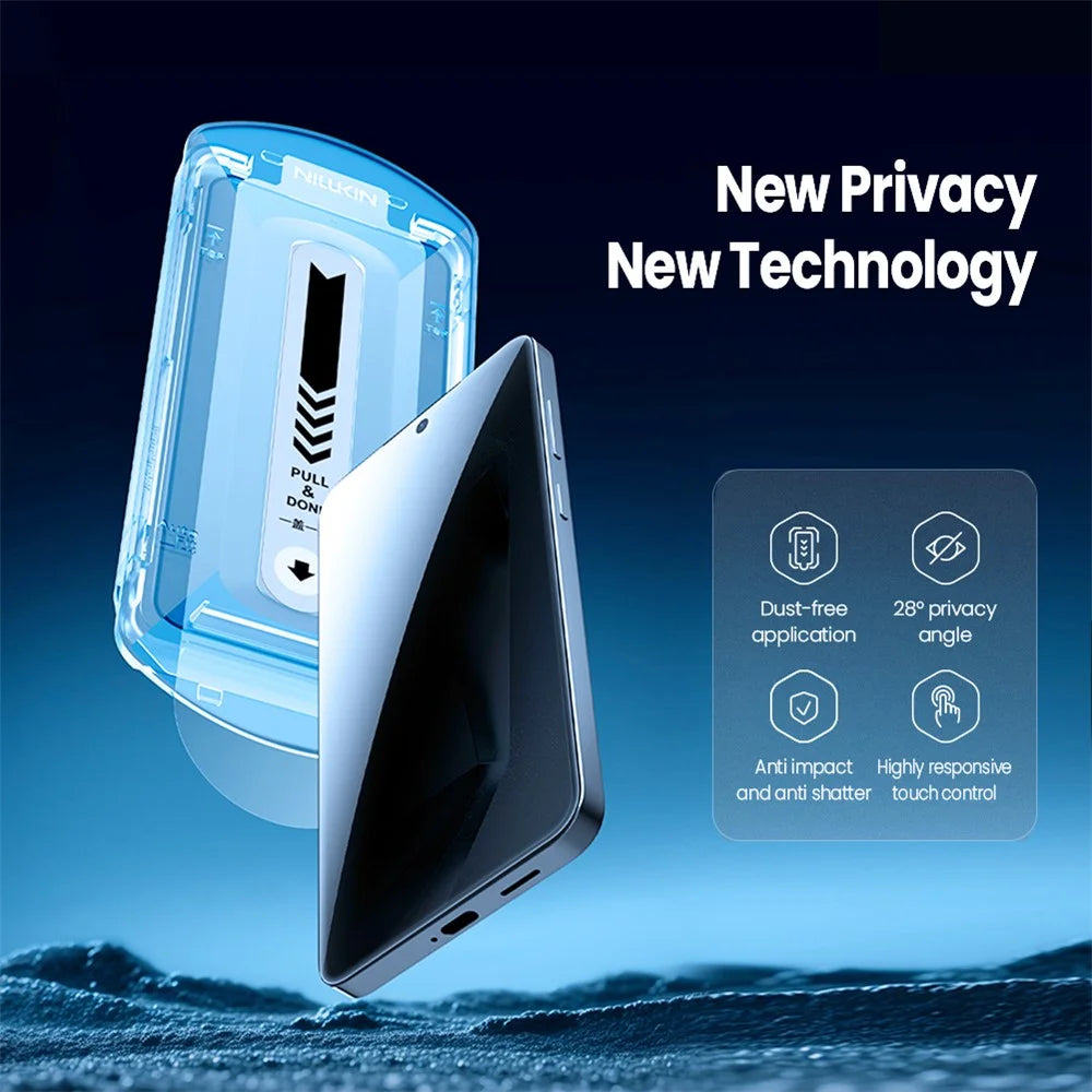 NILLKIN For Samsung Galaxy S25+ Anti-Peep Screen Protector Anti-Scratch AGC Glass Full Screen Film - 4