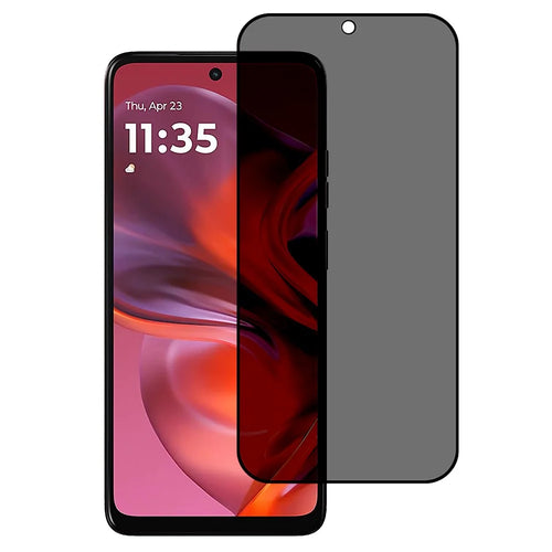 For Motorola Moto G05 4G Anti-Peep Full Covering Screen Protector Silk Printing Tempered Glass Film - 1